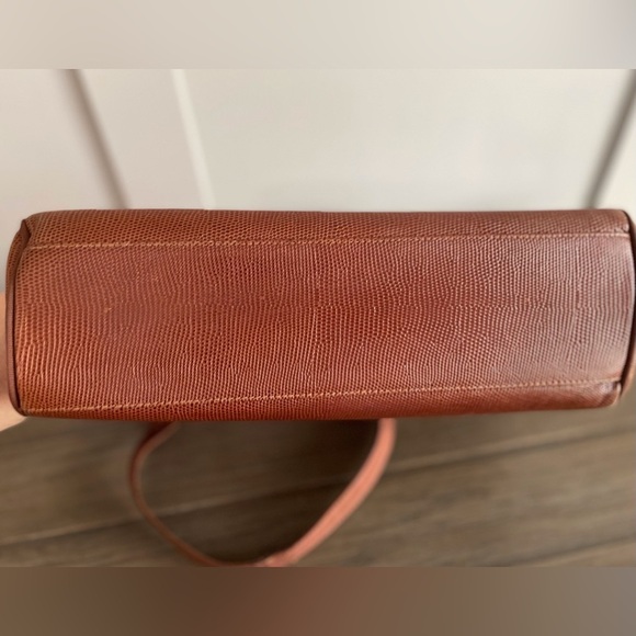 VGUC, Salvatore Ferragamo Vara, Lizard Embossed, Brown Leather Tote. Authentic - Picture 13 of 13